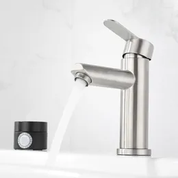 Bathroom Sink Faucets Basin Faucet Deck Mounted Black Stainless Steel Cold Water Mixer Taps Single Hole Handle Tap