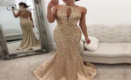 Summer Women Long Party Off Shoulder Sexy Bodycon Gold Sequin Maxi Dress 2104159491440