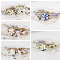 Charm Bracelets Handmade Ceramic Bangles Flowers Small Jewellery Gift Fashion Women's 037