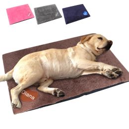 Mats Personalized Dog Mat Thick Removable Pet Sofa Bed Mats Warm Pet Cat Sleeping Cushion Mattress Heart Pattern Free Printed Name