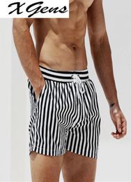 Swimwear Men Swim Shorts Mens Swimming Trunks Striped Swimsuit Man Beach wear Surf Board Bathing Suit Badeshorts Briefs267h3419108