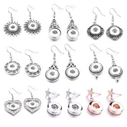 noosa Vintage Style Metal 12mm Snap Button Earrings Heart Star Mini DIY Earring Women Jewellery