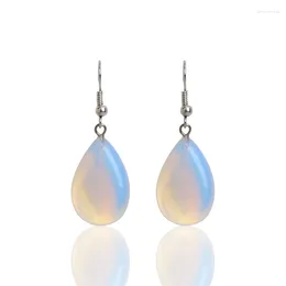 Dangle Earrings Fashion Women Water Drop Shape Blue Fire Opal Natural Stone Pendants For Jewelry