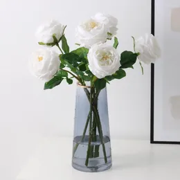 Decorative Flowers Artificial Rose Great Colorfast Flower Faux Silk Living Room Decor For Home