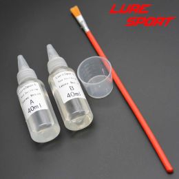 Rods LureSport Epoxy with Bush and Cup Varnish for ligature Rod Guide Transparent DIY Fishing Rod Building Component Repair Kit