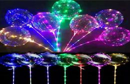 LED Flashing Balloons Night Lighting Bobo Ball Multicolor Decoration Balloon Wedding Decorative Bright Lighter Balloons With Stick2622093