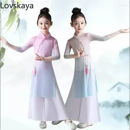 Stage Wear Chinese Dance Dress Girl Training Children's Classical Cheongsam Gauze Clothing Art Examination