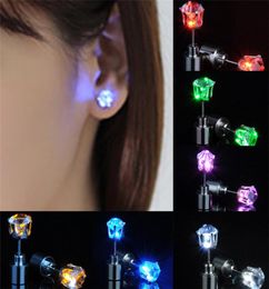 Charm LED Earring Light Up Crown Glowing Crystal Stainless Ear Drop Ear Stud Earring Jewellery For women Christmas gifts A8589883468