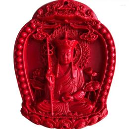 Pendant Necklaces Natural Cinnabar Reservoir Figure Of Buddha Safe