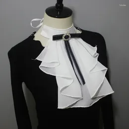 Bow Ties Ruffle Collar Victorian Neck Costume Cosplay Ruffled Faux Ruff