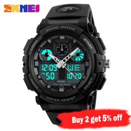 SKMEI Sports Watch Men Digital Double Time Chronograph Watches 50M Watwrproof Week Display Wristwatches Relogio Masculino 1270252n