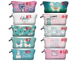 MPB002 carton alpaca print Cosmetic Bags girl Ladies Hand bag Nylon fabric makeup Travel Storage Bag shipment3234664