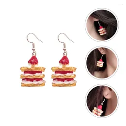 Dangle Earrings 1 Pair Trendy Cake Ear Decor Creative Pendant Funny Food Style