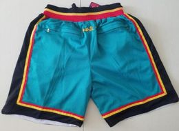 New Shorts Team Shorts 9697 Vintage Baseketball Shorts Zipper Pocket Running Clothes Teal Colour Just Done Size SXXL2904995