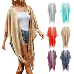 Women's Blouses Smock Europe And The United States Summer Nail Pearl Beach Wear Wrap Cover Up Dressy Women Cardigan