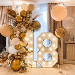 73cm Light Up Giant Number Balloon Filling Box Anniversary Birthday Party Decor Balloon Frame Wedding Decoration Baby Shower 240222