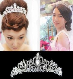 High Quality Tiara Crown Victorian Wedding Bridal Prom Pageant Silver Rhinestone Crystal Headband Hairband Jewelry 4137903