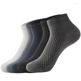 Men's Socks 5 Pairs Bamboo Fiber Man Ankle Crew High Quality Casual Business Breathable Soft Compression Low-Cut