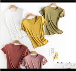 Tshirts Tees S Mens Clothing t shirt Apparel Mrmt Brand Womens Shortsleeve Vneck Round Collar Knit Rib Pure Colour F6948818