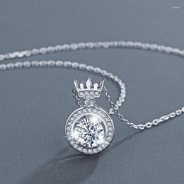 Pendant Necklaces CAOSHI Chic Crown Necklace Female Fashion Design Accessories With Dazzling Zirconia Silver Color Jewelry Gift