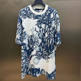 24SS Show Fashion Mens Designer Tee Men Short Sleeved T-shirt Running Aquagarden Jacquard Graphic Cotton Short-Sleeved T-Shirt Vacations Man Party T Shirt