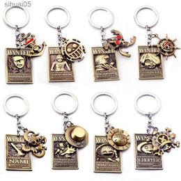 Key Lanyards Anime Keychain Luffy Zoro Sanji Cosplay Key Holder Keyring 240303