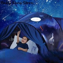 Fabric Children Bed Tent Starry Sky Landscape Folding Room Tent Tourism Bedroom Bedding Decor 3d Kids Baby Window Curtain Tents 2021