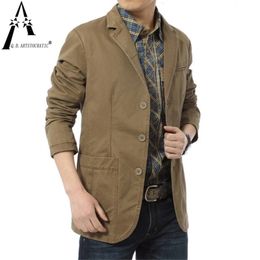 Brand High Quality Autumn Winter Outwear Men Casual Blazer Mens Cotton Suits Lapel Jackets Male Militar Masculino Coat 240223