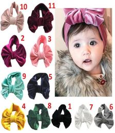 Children Big Bow Velvet Winter Headbands Baby Girl Pleuche Hair Bow Hair Ring Accessories Kids Bowknot Hair Accessories 11 Colors4309625