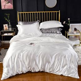 High End Stain Duvet Cover Set Double Rayon Fabric Luxury Bedding Queen Size Comfortable Silky Sets Quilt 240226