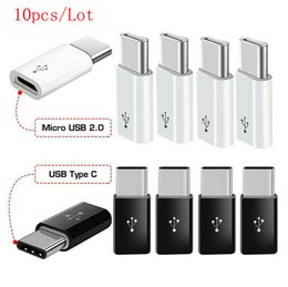 10PCS Adapter Micro USB To Type C Case Android Micro USB Connector To Type C For Huawei p30 LITE P40 Xiaomi mi 9 10 Pro Adaptors2991538