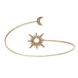 Charm Bracelets Sun Moon Bracelet Hand Ornament Decorative Bangle Rhinestones Geometric Trendy Jewelry