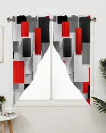 Curtain Geometric Red Black Grey Solid Abstract Curtains For Bedroom Window Living Room Triangular Blinds Drapes