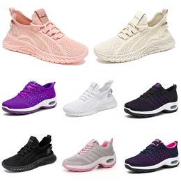 Shoes New Running Hiking Women Men Flat Shoes Soft Sole Fashion Purple White Black Comfortable Sports Colour Blocking Q25 GAI 738 Wo