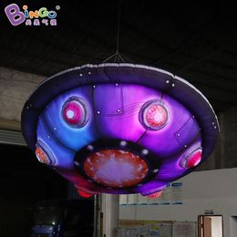 5MD (16,5 Fuß) mit Gebläse Großhandel im Freien im Freien aufblasbare farbenfrohe Beleuchtungs -Raumschiff -Modelle für Weltraumthema -Dekoration Inflation UFO Ballon Party Event