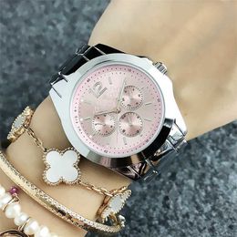 36% OFF watch Watch Fashion for womens Girl 3 Dials style Steel metal band quartz TOM 07