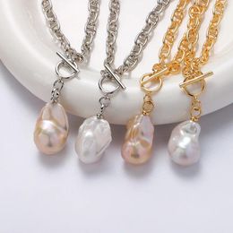 Chains Big Large Real Natural Fresh Water Baroque Pearl Pendant Designs Necklace