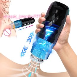 ALWUP 10 Speeds Telescopic Rotating Male Masturbator Cup Soft Silicone Pussy Sex Toys Electric Sex Toys Massager