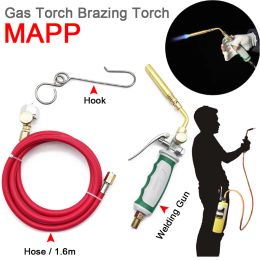 Lastoortsen Professional Mapp Gas Torch Brazing Torch of Propane Gas 1.6m Hose for Brazing Soldering Welding Heating Application for Bbq