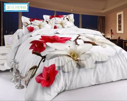 sets Bed Linens Luxury Dekbedovertrek 2 Persoons King Quilt Cover Set 3d Big Jacquard Rose Bedclothes Duvet Cover Sets Bedding 3/4pc