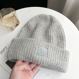 Designer Winter Knitted Beanie Woolen Hat Women Knit Thick Warm Beanies Hats Female Bonnet Beanie Caps
