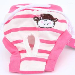 Dog Apparel Striped Embroidered Teddy Pet Physiological Pants Cute Sweet Princess Style 2 Colours Optional