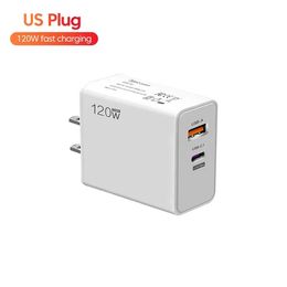 120W Fast Charger USB Type C Charger Adapter For iPhone 15 14 13 Samsung Xiaomi Quick Charge 3.0 Fast Charging 67W Wall Charger