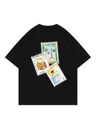 24ss Casablanca Men's T-Shirts Short sleeved T-shirt Classic Stamp Printed Mens and Womens Loose Casual shirt casablanc