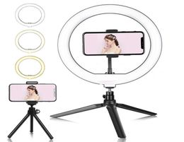 Dome Cameras Dimmable RGB LED Selfie Ring Fill Light Po Ring Lamp With Tripod For Makeup Video Live Aro De Luz Para CelularJ2309920780