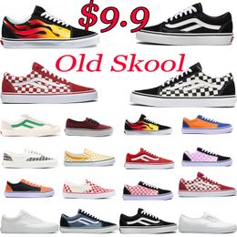 New style old skool men women flat shoes designer skateboard sneakers black white green red navy mens fashion sports trainers casual shoes low price size 36-44