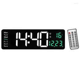 Wall Clocks Remote Control Large Electronic Clock Temp Date Power Off Memory Table Wall-Mounted Dual Alarms