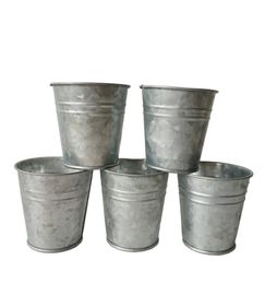 D7xH7cm Galvanized Planters Small Silvery Nursery pots Mini Succulents Pots Tin Boxes flowerpots SF0488250256