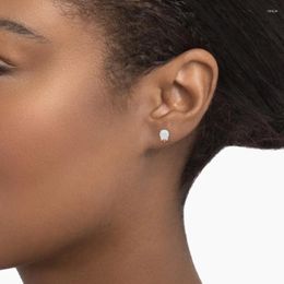 Stud Earrings S925 Sterling Silver Jewelry Opal And Tourmaline Diamond