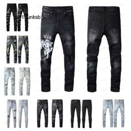 Army amari amirl amirlies am amis imiri amiiri Mens Womens Designers Jeans Distressed Ripped Biker Slim Straight Denim For Men s Print Fashion Mans Skinny Pants NUIB